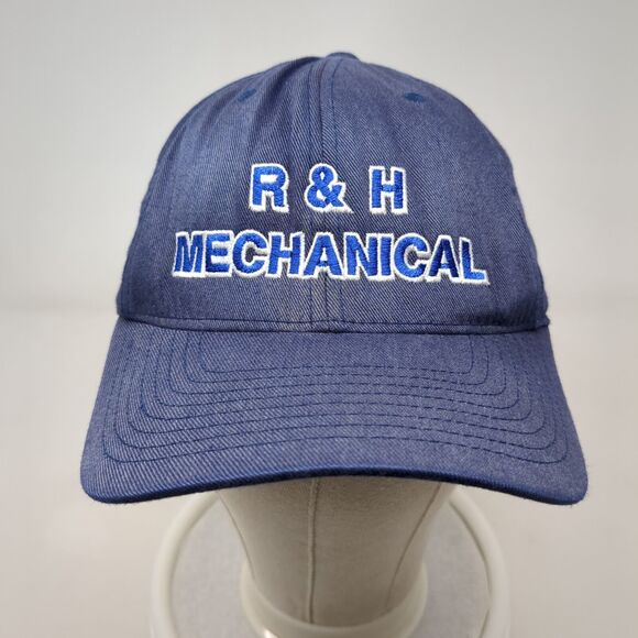 R&H Mechanical Fitted Hat Blue S/M Flexfit Embroidered 6 Panel Yupoong - Picture 2 of 8